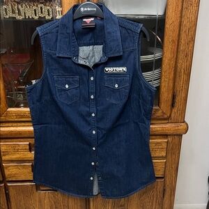 Victory Blue Denim Sleeveless Shirt